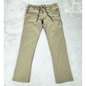 686 Everywhere Merino Pants Mens 32x32 Beige Slim Fit Lined Winter Travel